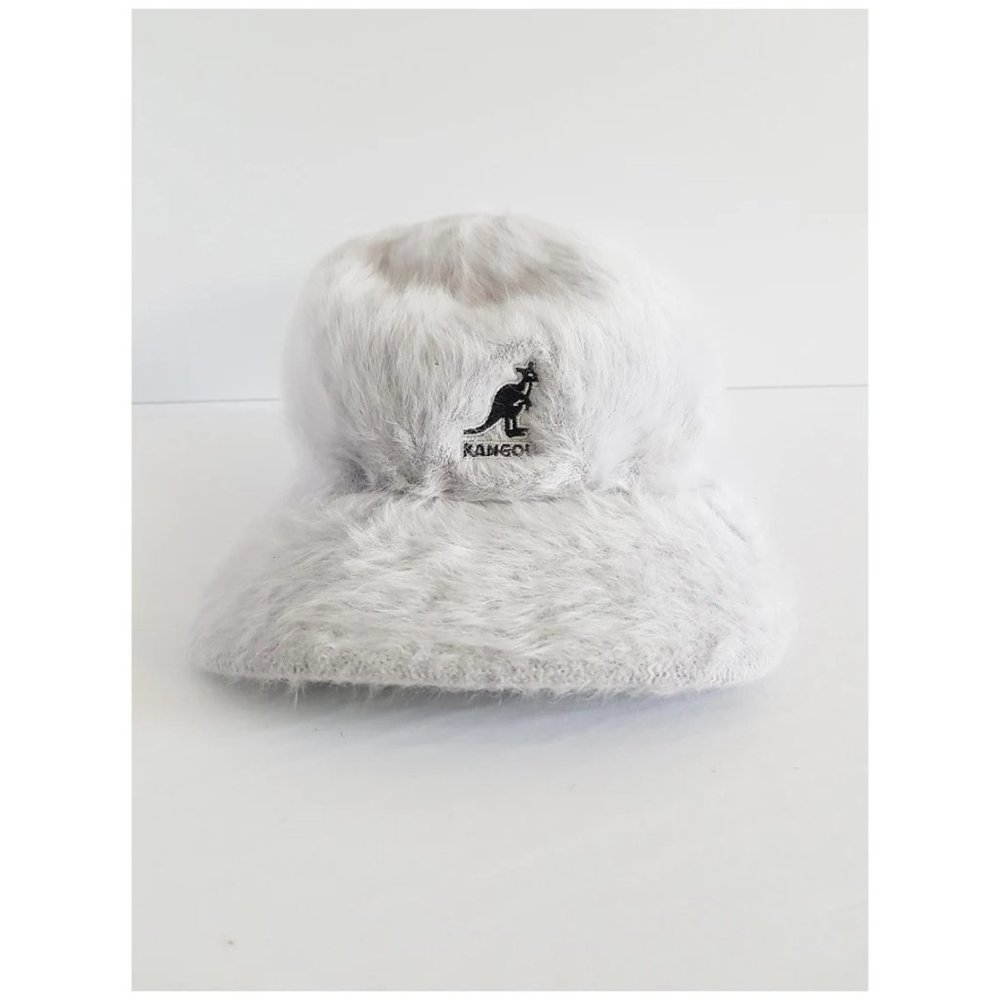 Y2K Grey Fluffy Kangol Stretch Space Cap, Size S/M Grey Angora Kangol Baseball